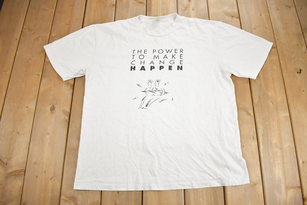 Vintage 1990s The Power To Make Change Happen Graphic T Shirt  Vintage T Shirt  MICA Continuous Learning  Graphic Tee  Single Stitch
