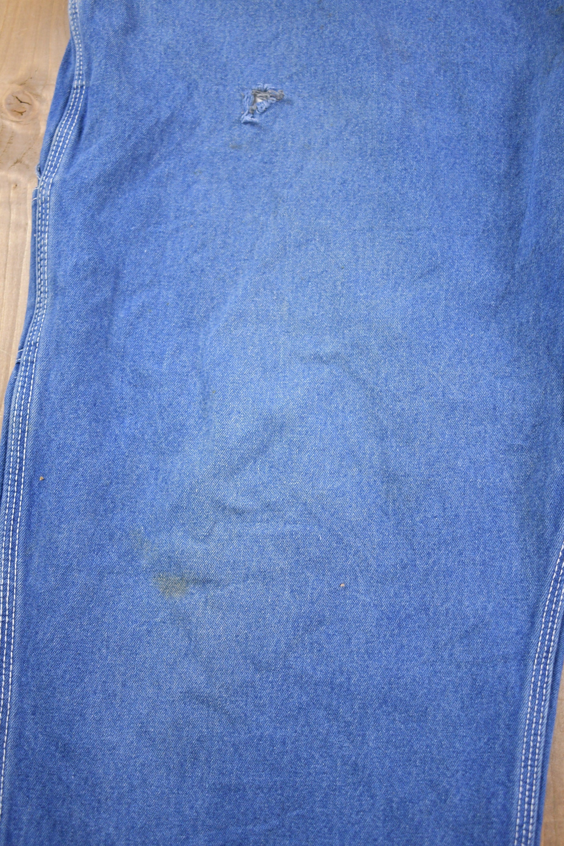 Vintage 1970s Big Smith Cut Off Jean Overalls Size 44 x 24