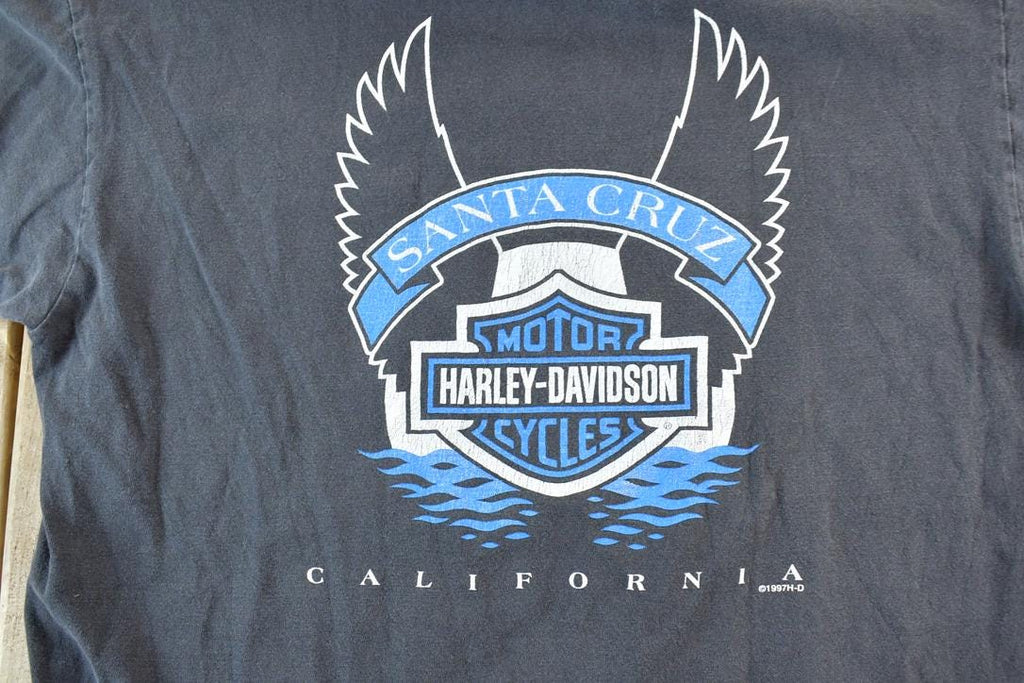 Vintage 1997 Santa Cruz Harley Davidson Motorcycles T-Shirt Made In USA
