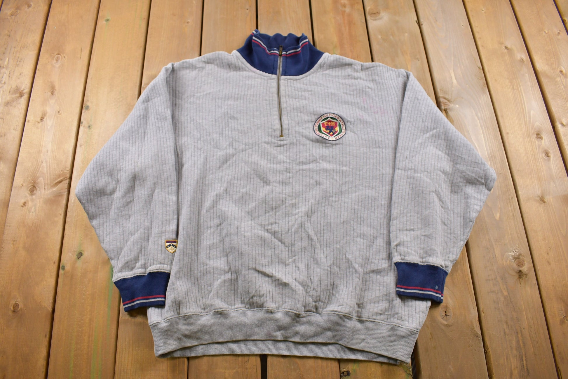 Vintage 1990s Tommy Hilfiger 14 Zip Sweatshirt  Stained  90s Crewneck  Vintage Tommy  Essential  Streetwear  90s