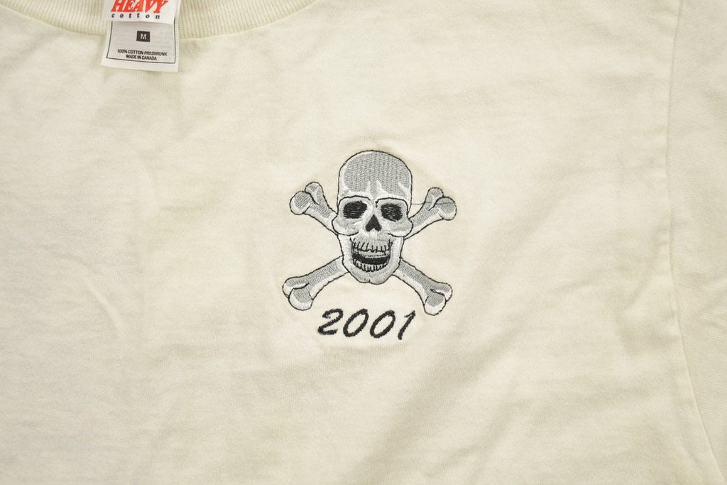 Vintage Embroidered Skull Crew Graphic T-Shirt