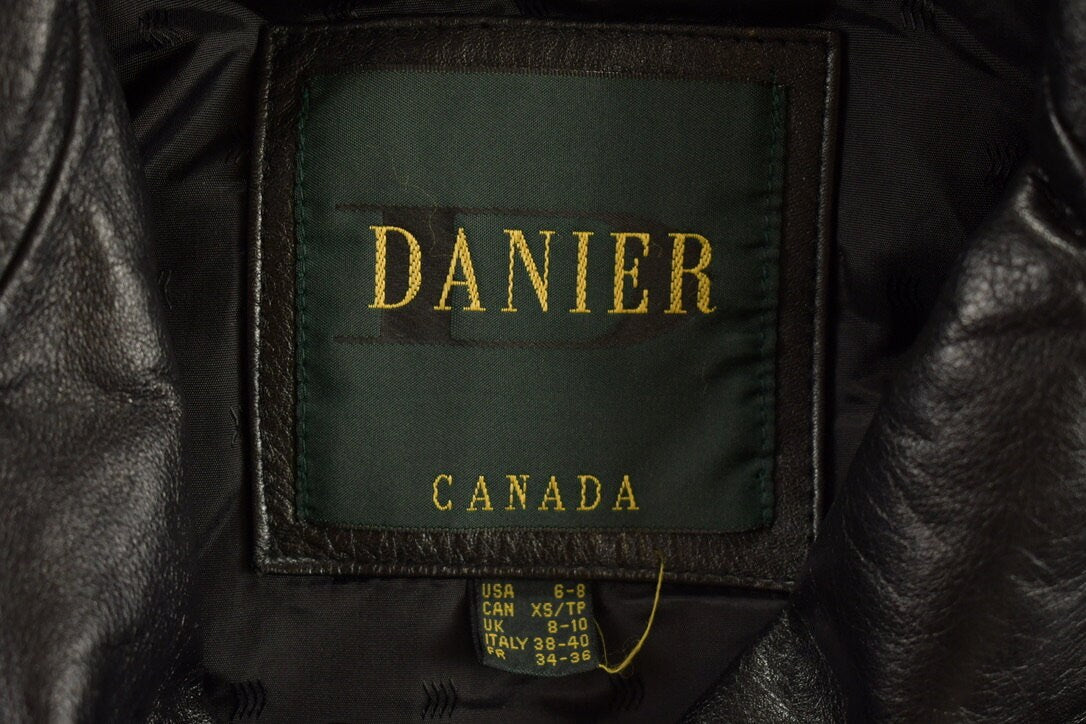 Vintage 1990s Danier Black Leather Jacket