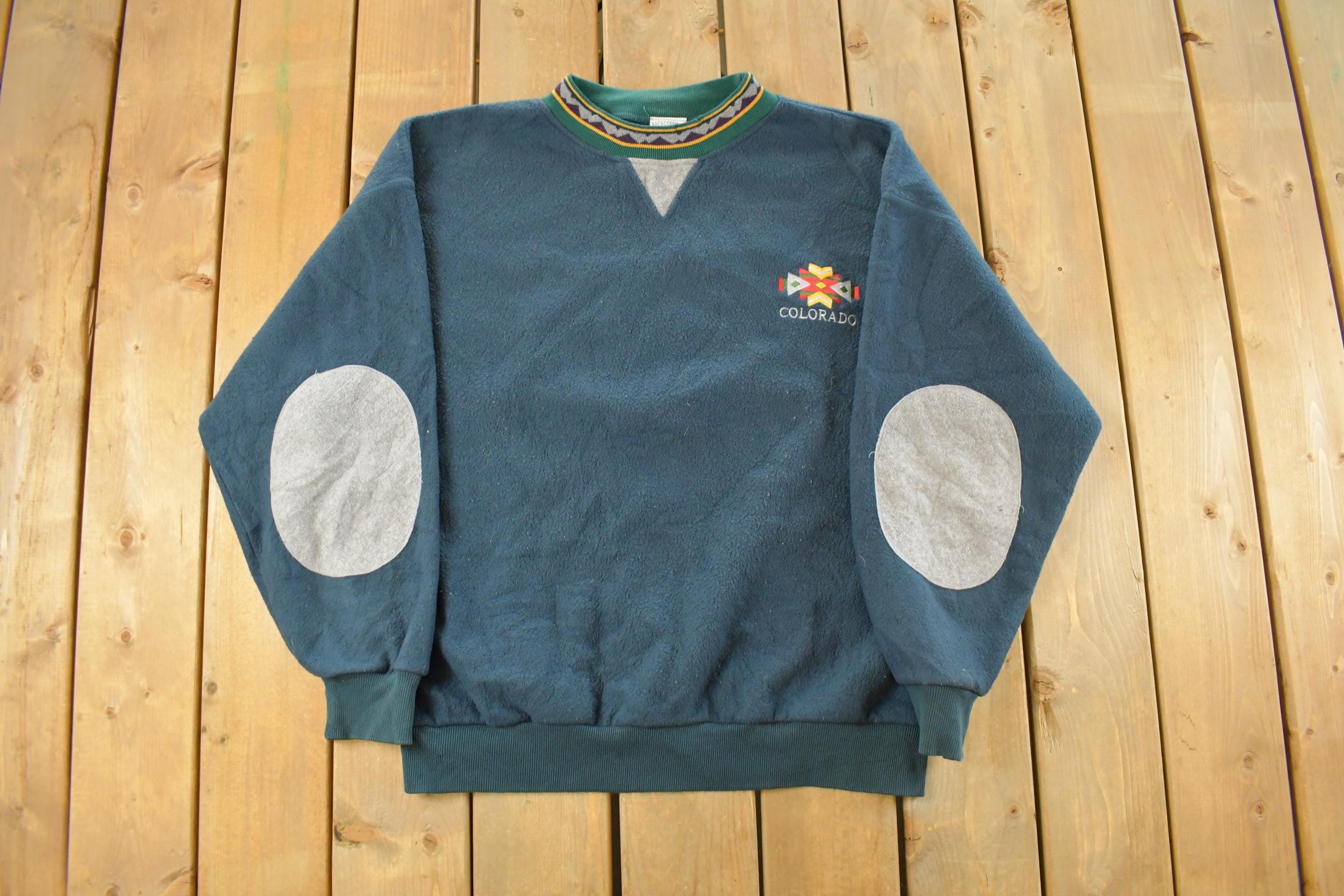 Vintage 1990s Colorado Aztec Navajo Fleece Ski Crewneck Sweatshirt Men's XL