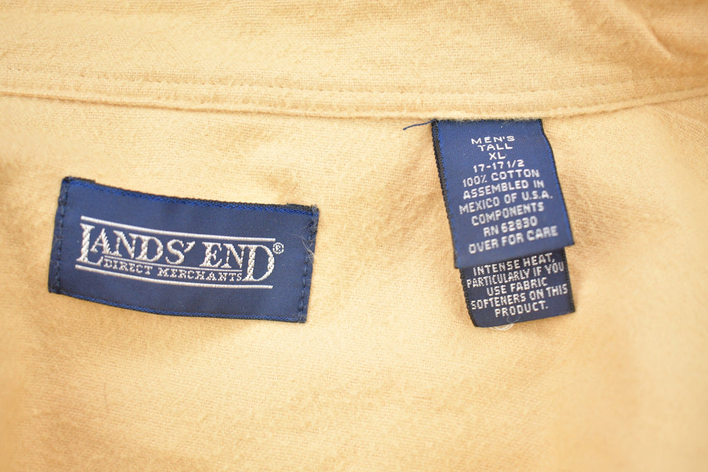 Vintage 1990s Land's End Blank Yellow Button Up Shirt