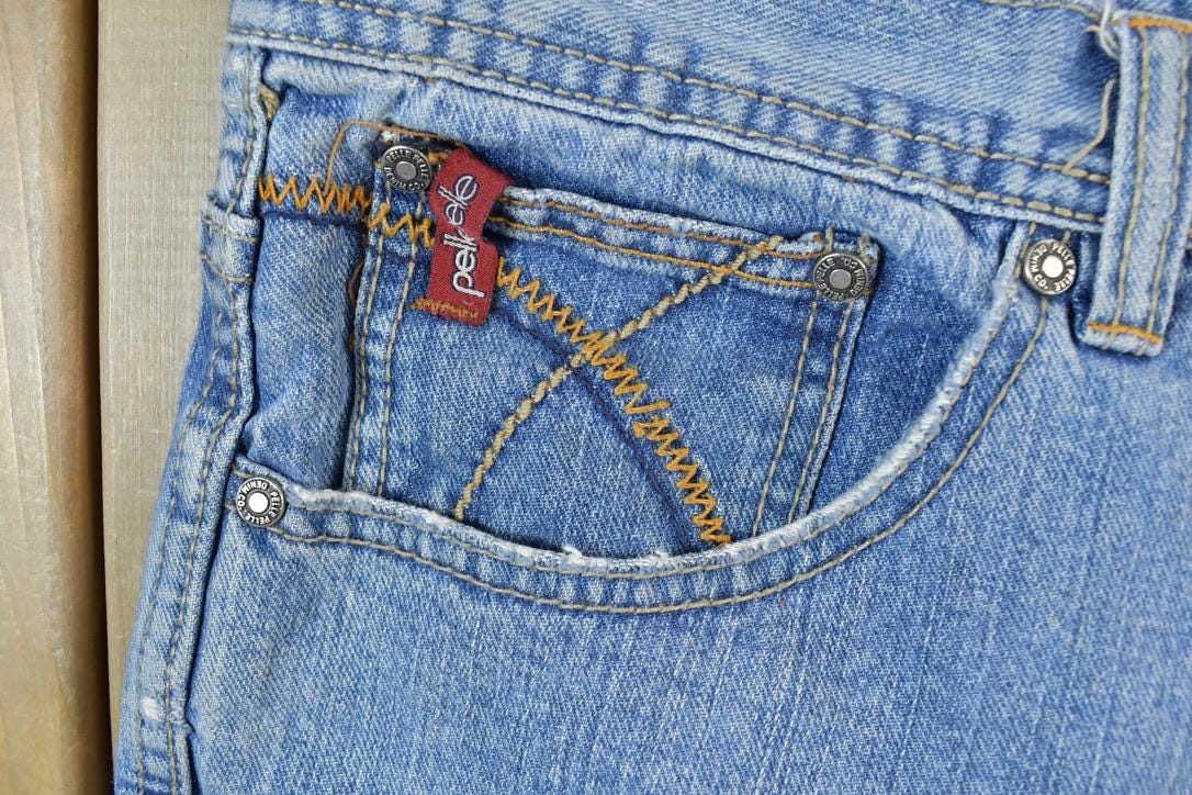 Vintage 1990s Pelle Pelle Denim Wide Leg Jeans Size 34x34 / Vintage Denim / Vintage Levis / Made In USA / Retro Jeans