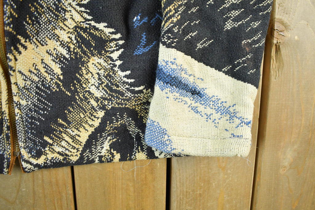 Vintage 1990s Wolf Theme Graphic Sweater Jacket Adult XL