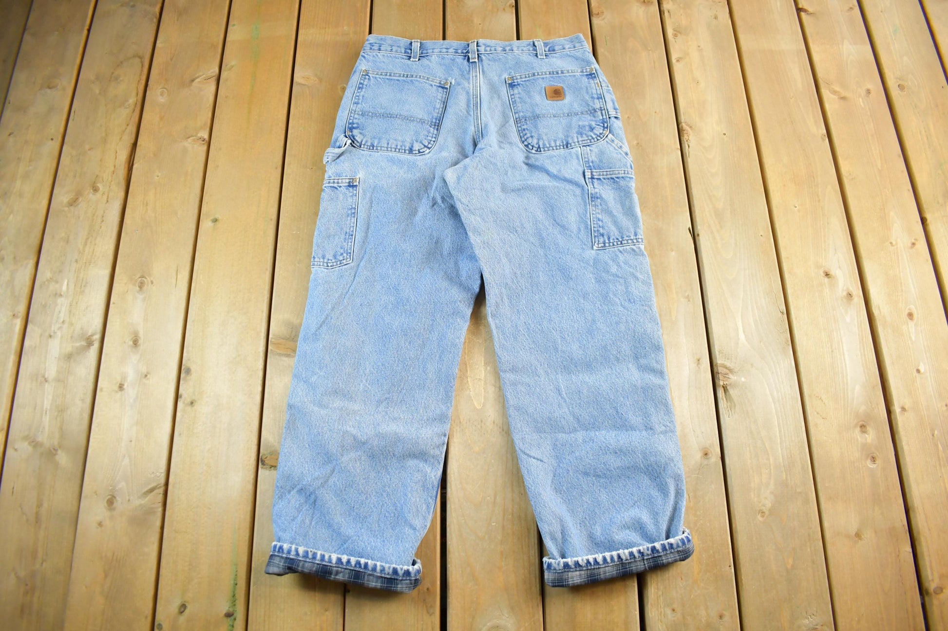 Vintage 2000s Carhartt Flannel Lined Denim Work Jeans Adult 33 x 30