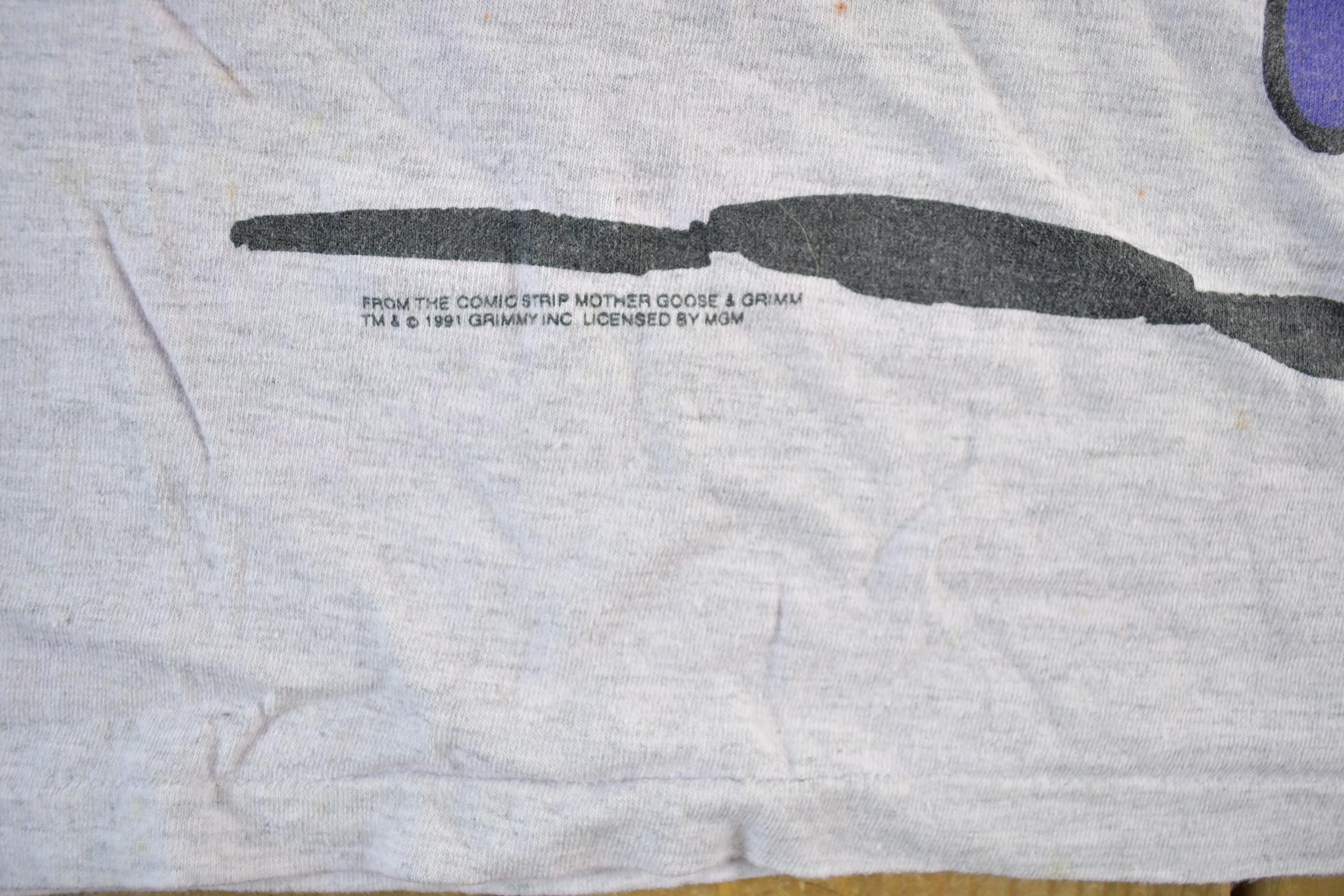 Vintage 1991 Mother Goose & Grimm Cartoon Promo T-Shirt Adult Cropped Large