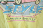 Vintage 1990s City Style Super Unique Collared Pink Cadillac Crewneck Sweatshirt Made In USA