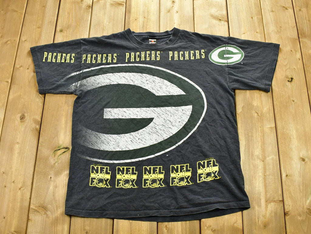 Vintage 1996 Green Bay Packers All Over Print NFL T-Shirt