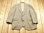 Vintage Harris Tweed Hand Woven Scottish Wool Button Up Blazer Jacket