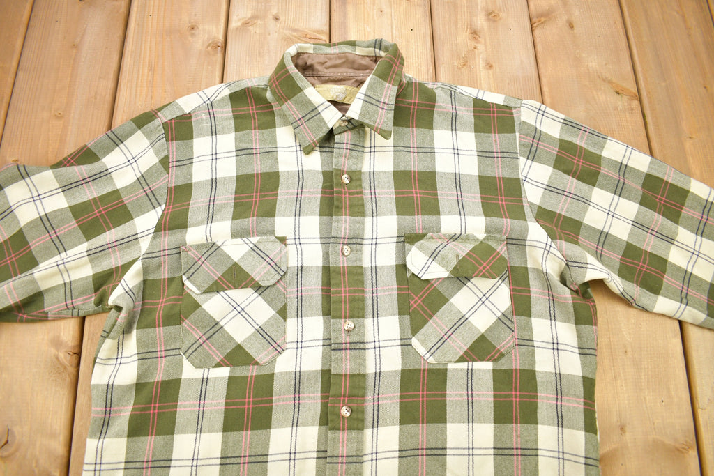 Vintage 1980s Charleston Bay Button Up Flannel Shirt