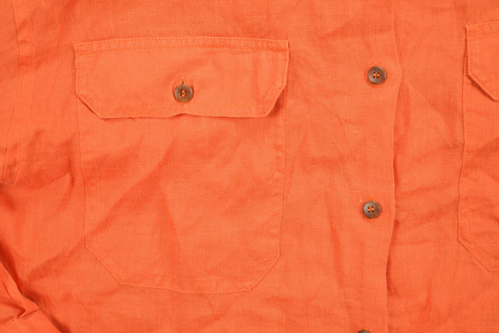 Vintage 1990s Blank Orange Button Up Shirt