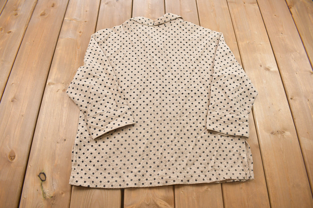 Vintage 1990s Women's Polka Dot Button Up Shirt