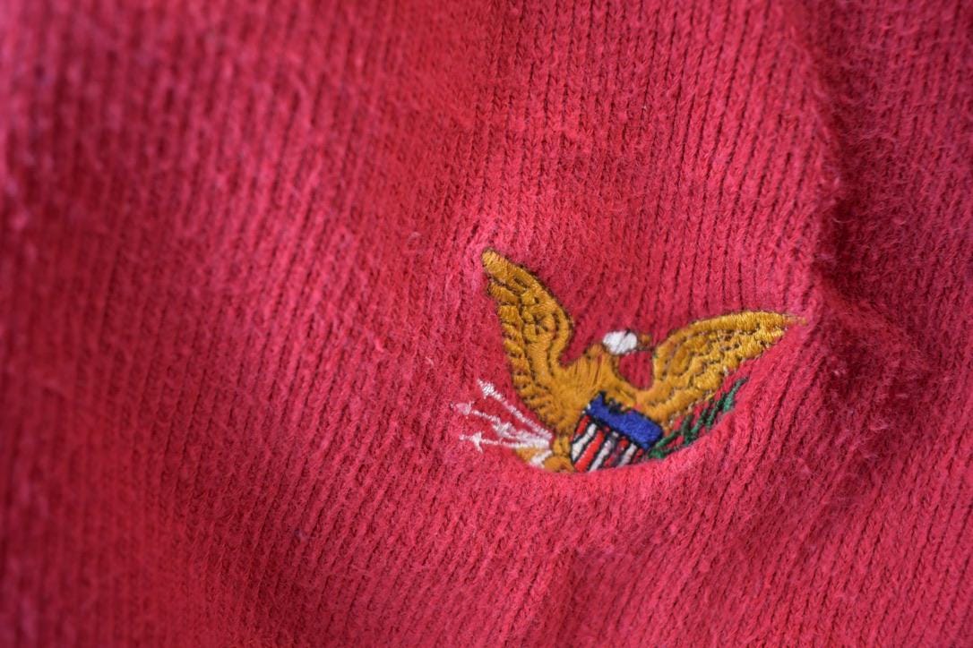 Vintage 1990s American Eagle Corduroy Denim Collar Quarter Button Up Shirt