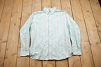 Vintage 1990s Lands End Striped Button Up Shirt
