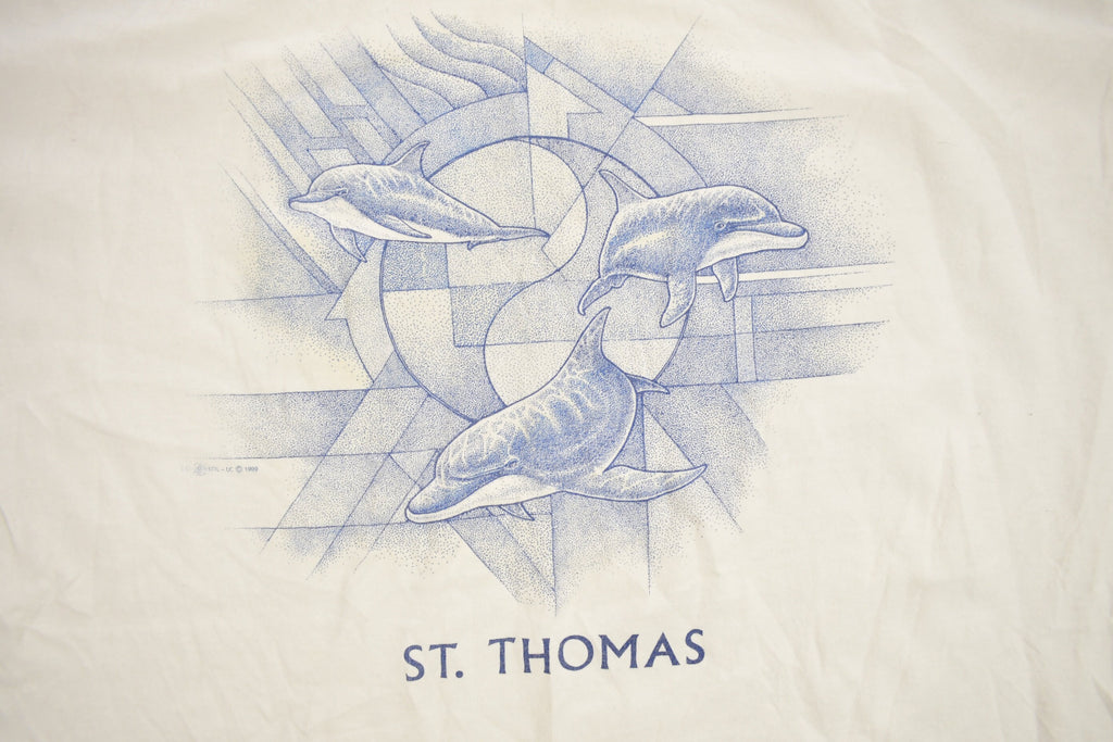 Vintage 1999 St Thomas Dolphin Theme Souvenir T Shirt