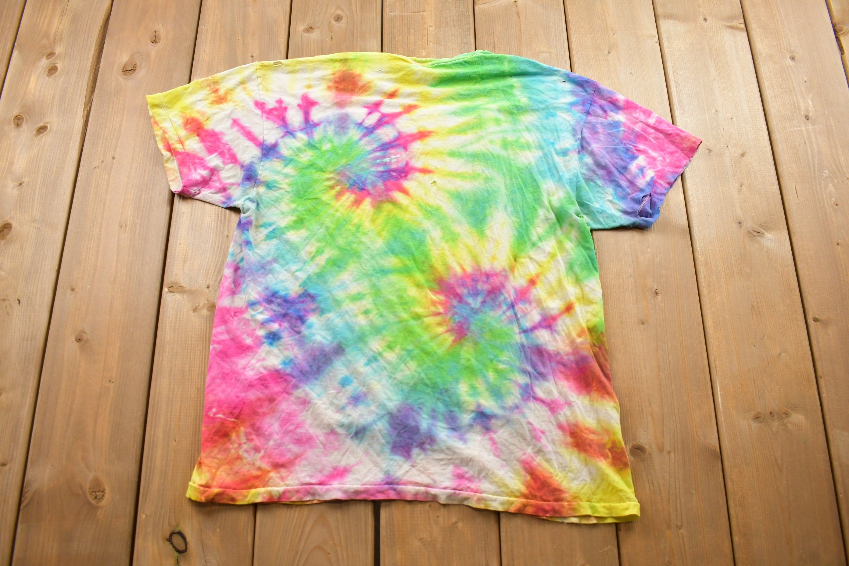 Vintage 1990s Tie Dye All Over Print T-shirt  Vintage Tie Dye Tee  Music Promo  Tie Dye  Single Stitch  Hippie