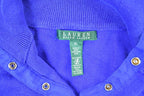 Vintage 1990s Lauren By Ralph Lauren Quarter Button Fancy Dress Up Knit Crewneck Sweater / 90s Crewneck / Made In USA / Preppy Sweater