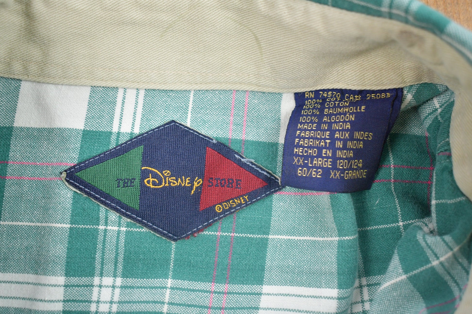 Vintage 1990s Disney Tigger Plaid Button Up T Shirt