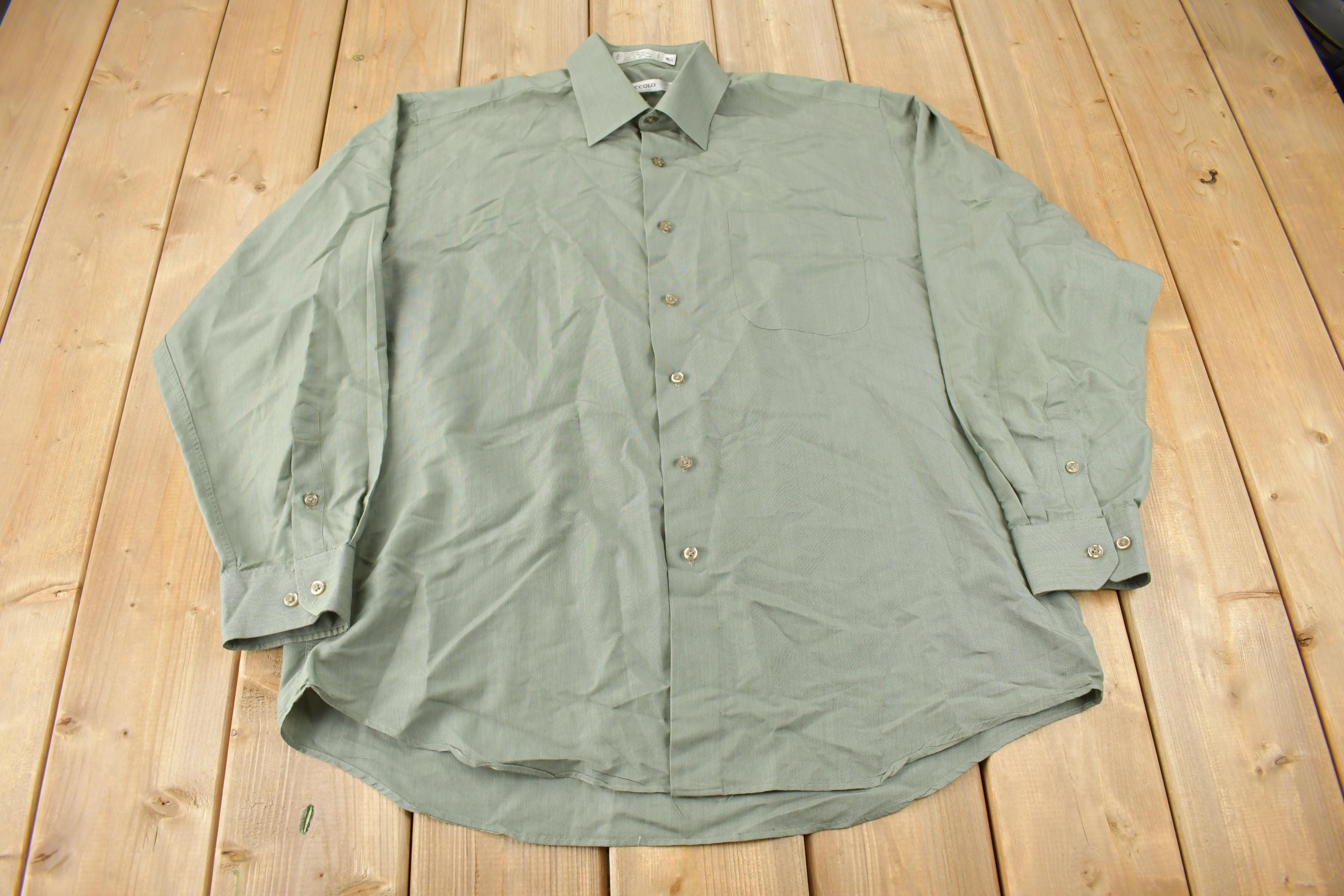 Vintage 1990s Eccolo Blank Button Up Shirt Size Large