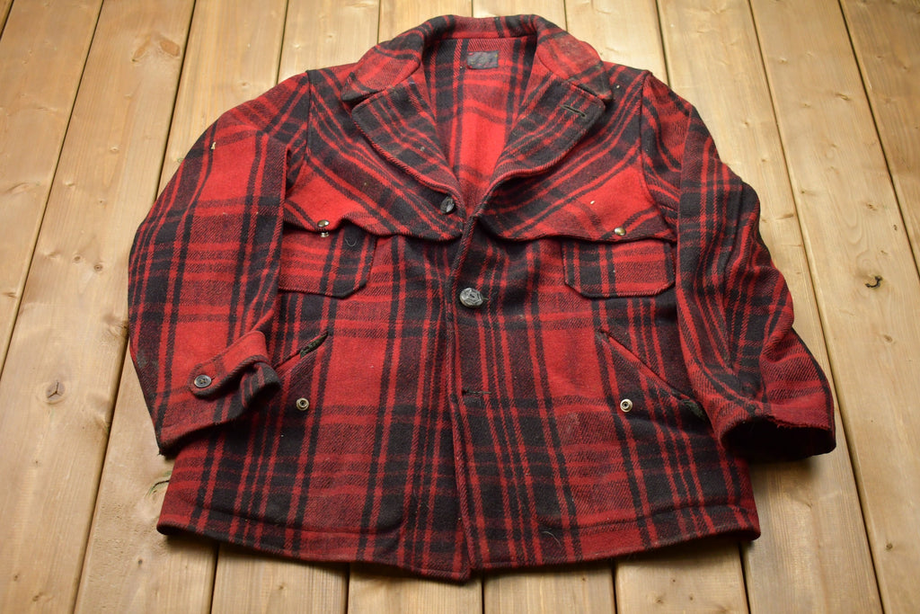 Vintage 1980s Buffalo Plaid Wool Jacket