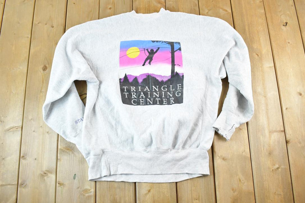 Vintage 1990s Triangle Training Centre Crossgrain Crewneck Sweatshirt Mens L  Made In USA  90s Souvenir Crewneck  Vintage Souvenir