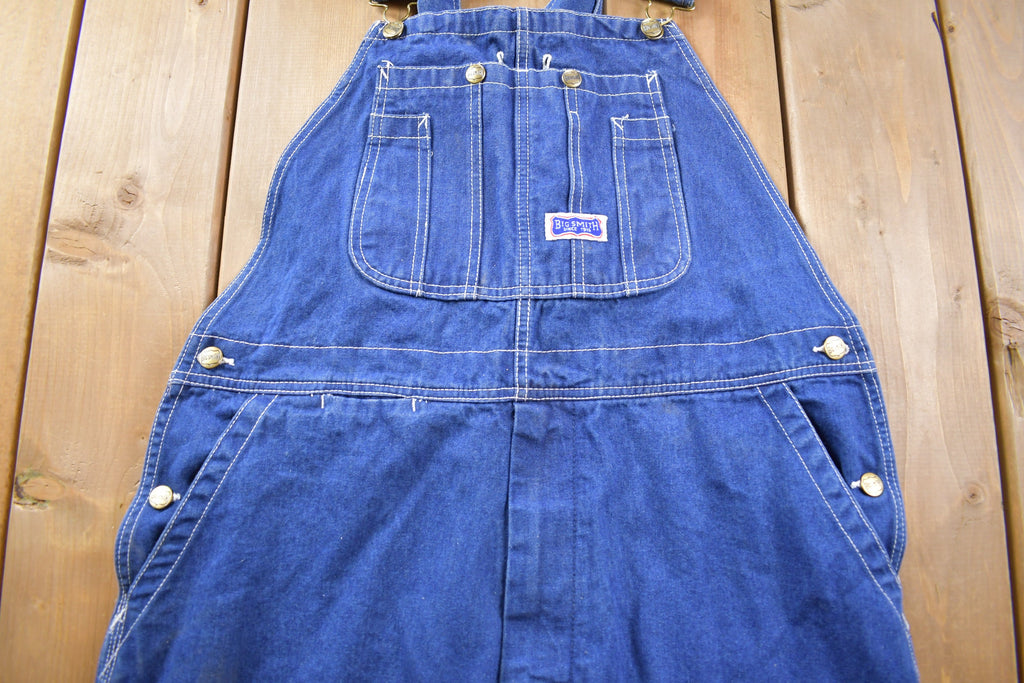 Vintage 1970s Big Smith Blue Denim Jean Overalls Size 39 x 29