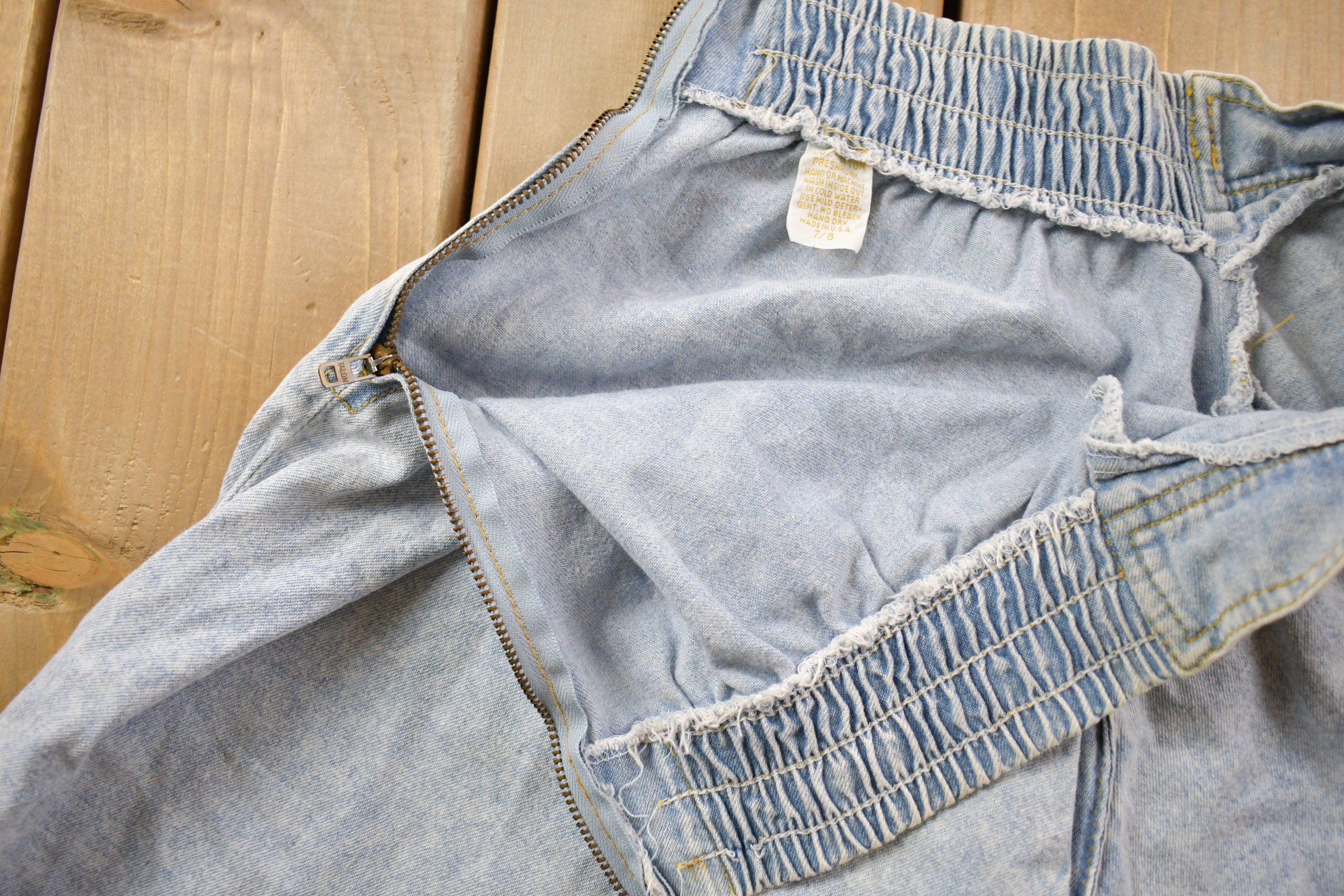 Vintage 1990s Denim Skirt & Shirt Set Size 7