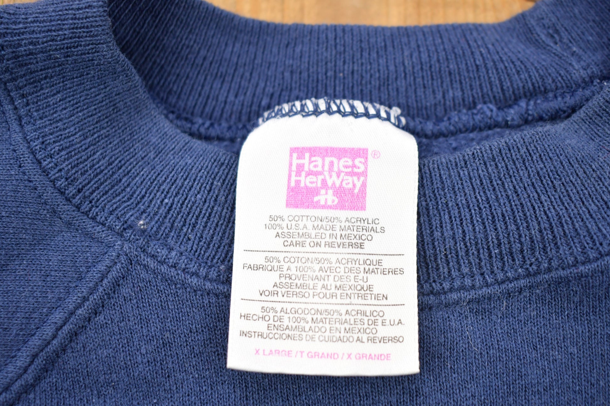 Vintage 1990s Blank Navy Blue Crewneck Sweatshirt