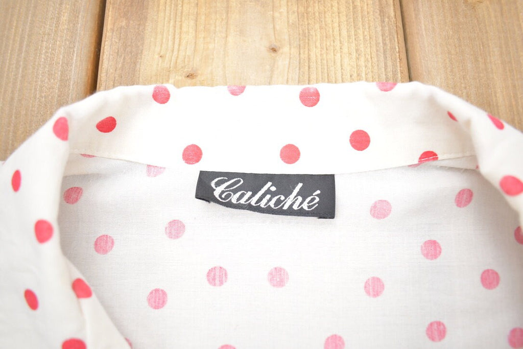 Vintage 1990s Caliche Polka Dot Button Up Shirt