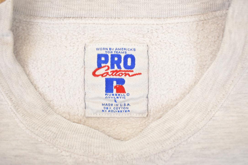 Vintage 1990s Russell Pro Cotton Dells Boat Co Heavyweight Crossgrain Crewneck Sweatshirt Men's L
