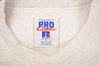 Vintage 1990s Russell Pro Cotton Dells Boat Co Heavyweight Crossgrain Crewneck Sweatshirt Men's L