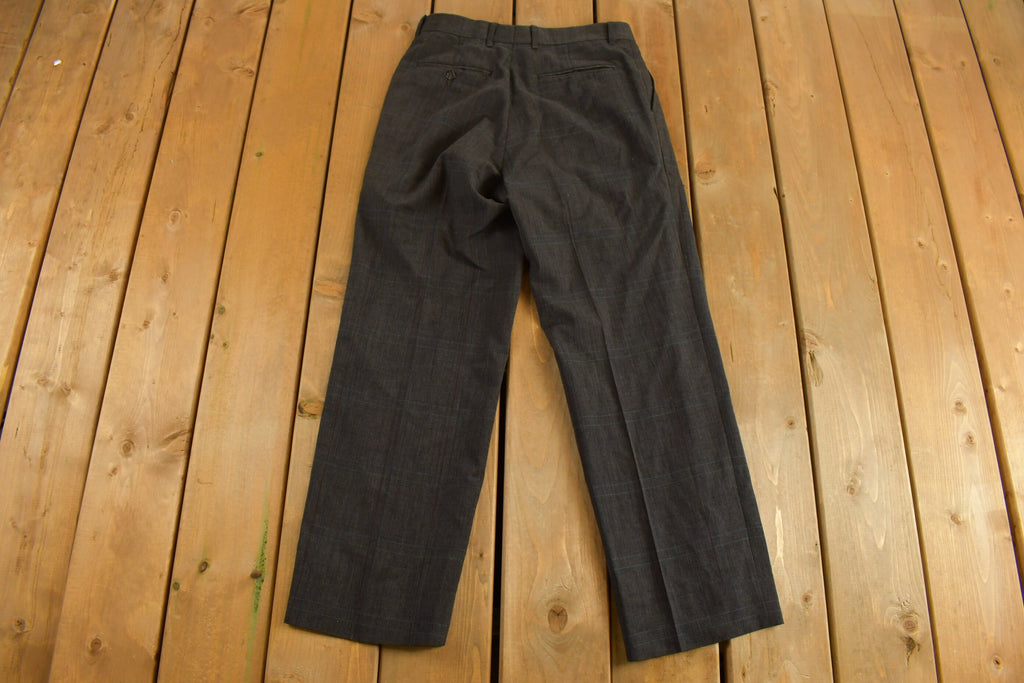 Vintage 1980s Levi's Pleated Plaid Pants Size 29 x 28