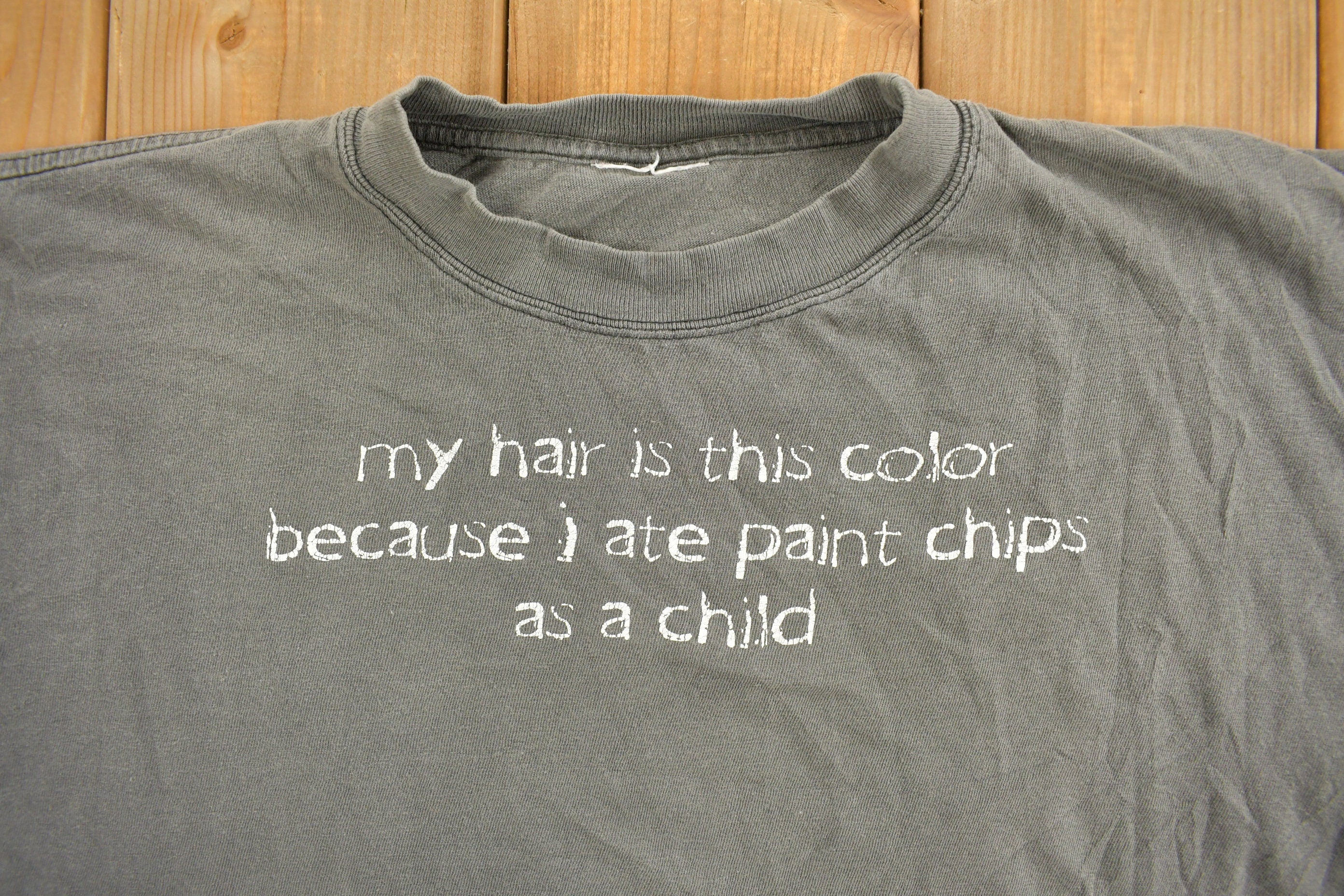 Vintage 1990s Funny Hair Color Joke Graphic T-Shirt