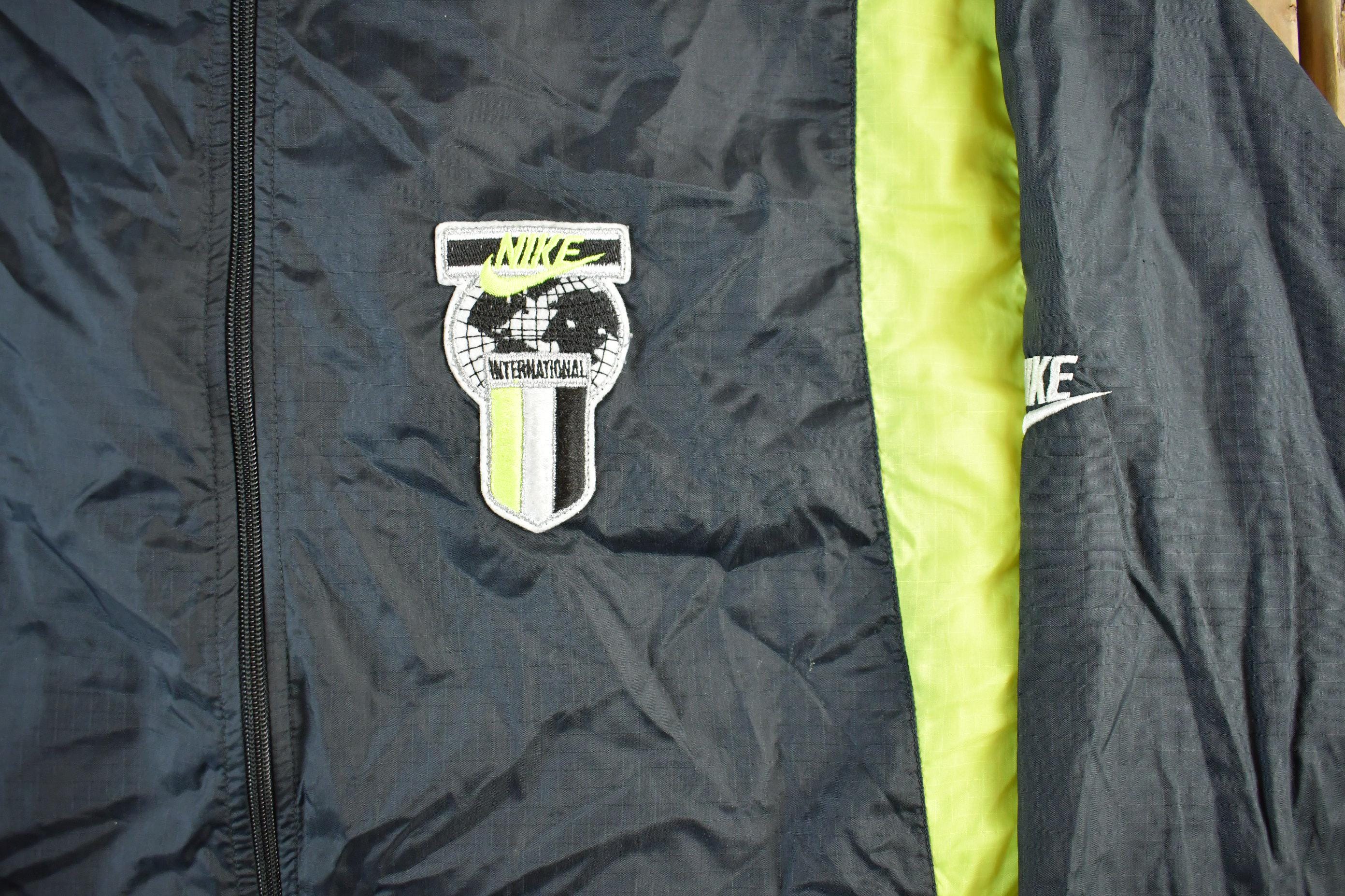 Vintage 1990s Nike International Swoosh Color Block Windbreaker Jacket Men's XL