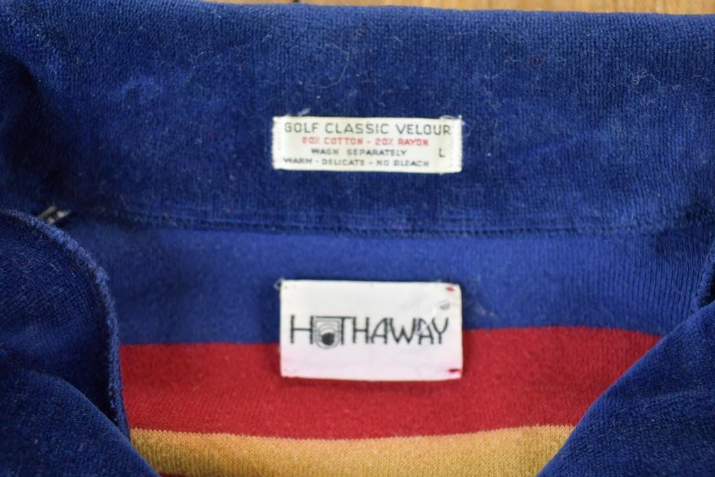 Vintage 1990s Hathaway Golf Classics Velour Quarter Button Up Shirt