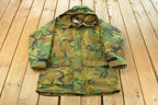 Vintage 1990s Log House Designs Gore Tex Camo Parka Hunting Jacket Men's M / Outdoors Hunting Coat / Hooded
