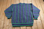 Vintage 1980s Charina Andean Arts 100% Wool Knit Sweater