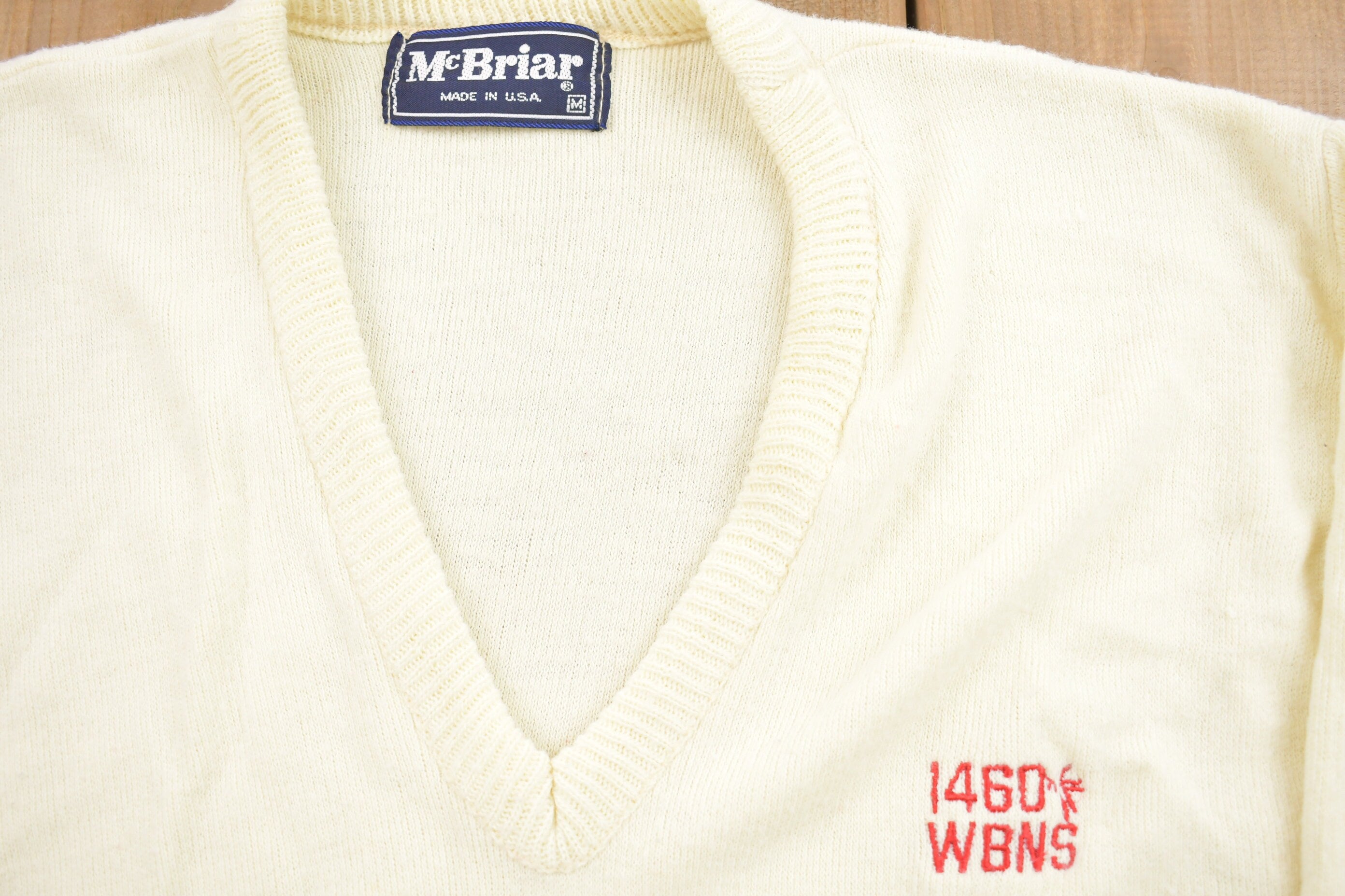 Vintage 1980s Mc Briar 1460 WBNS Knitted Crewneck Sweater  Made in USA  Vintage 80s Crewneck  80s Vintage  Sweatshirt  Abstract Pattern