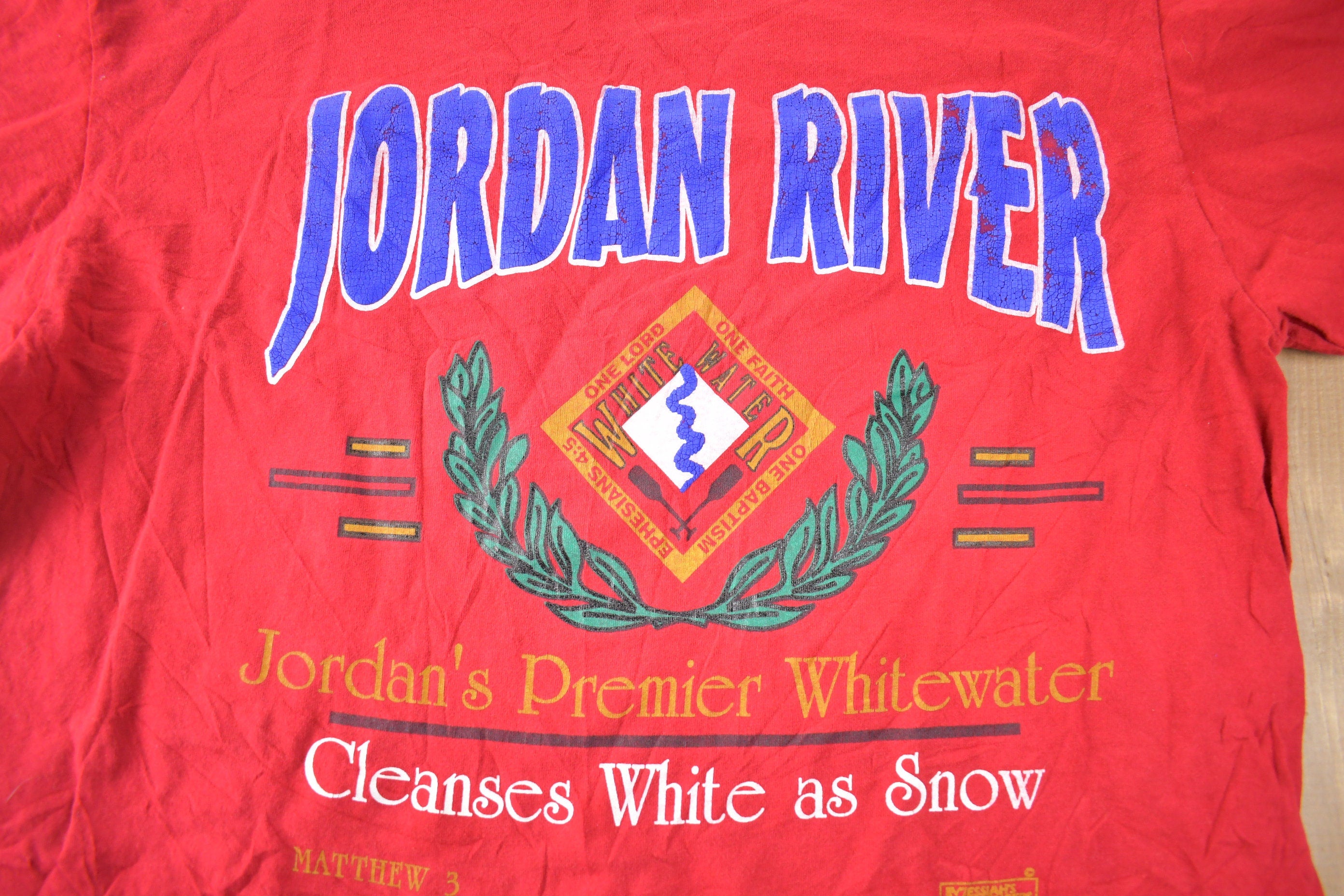 Vintage 1990s Jordan River Travel T Shirt Made In USA Size L