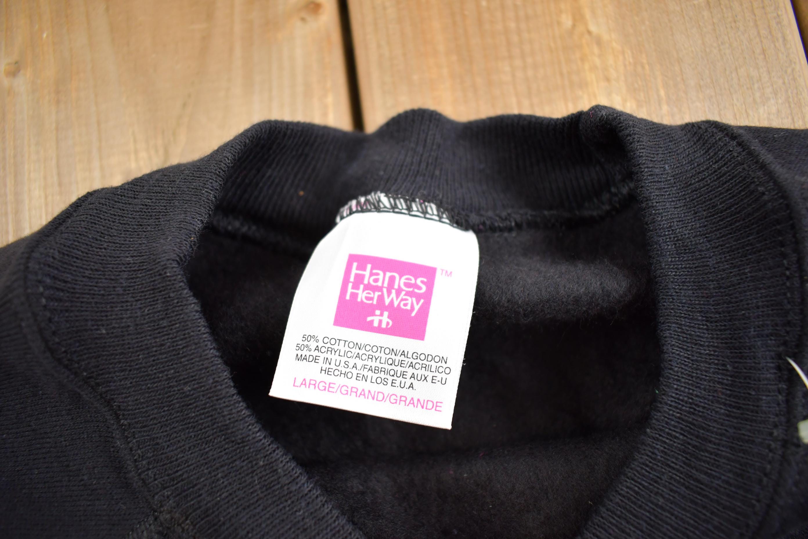 Vintage 1990s Hanes Her Way Blank Crewneck Sweatshirt Made In USA