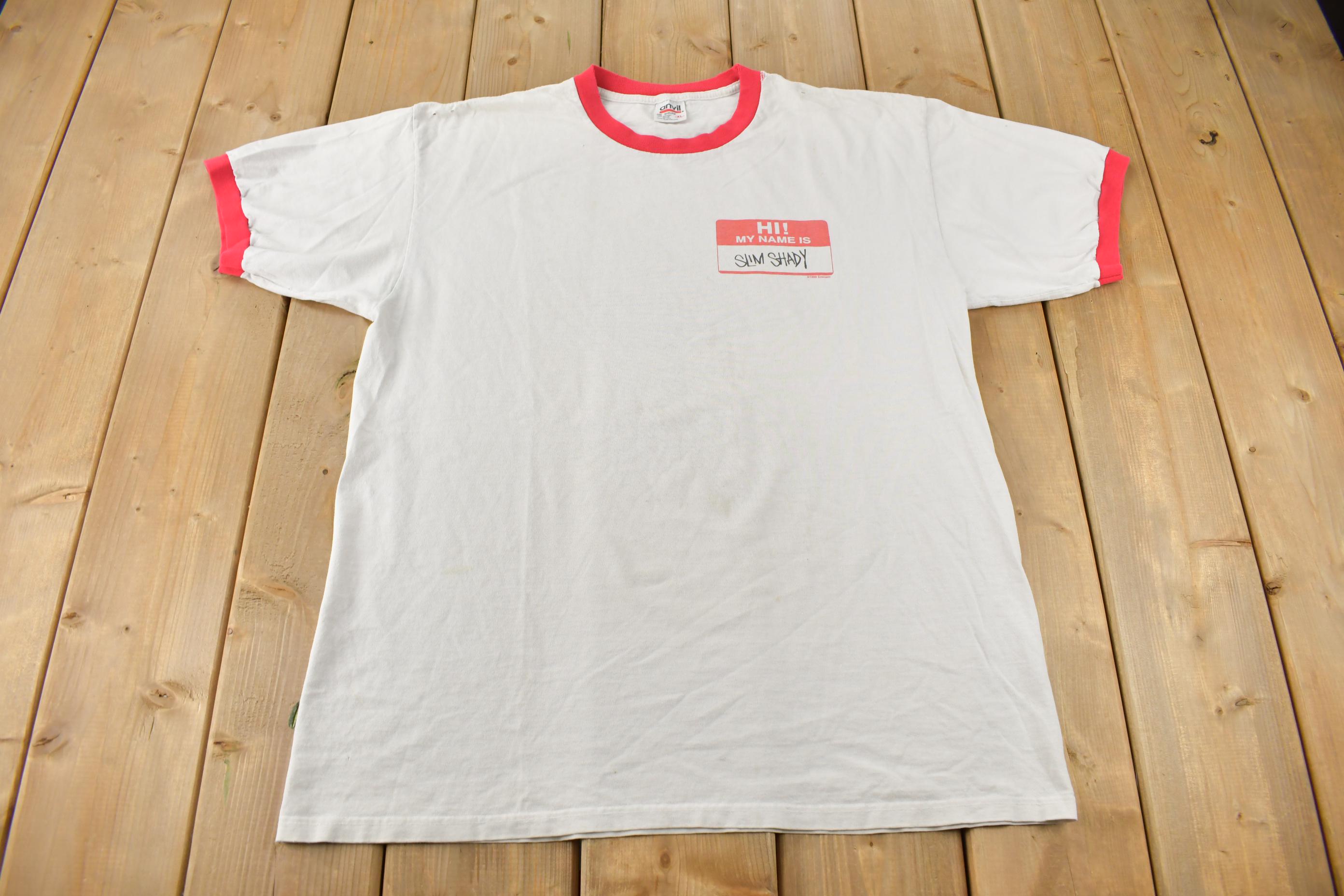 Vintage 1999 Slim Shady Eminem Graphic Ringer T Shirt