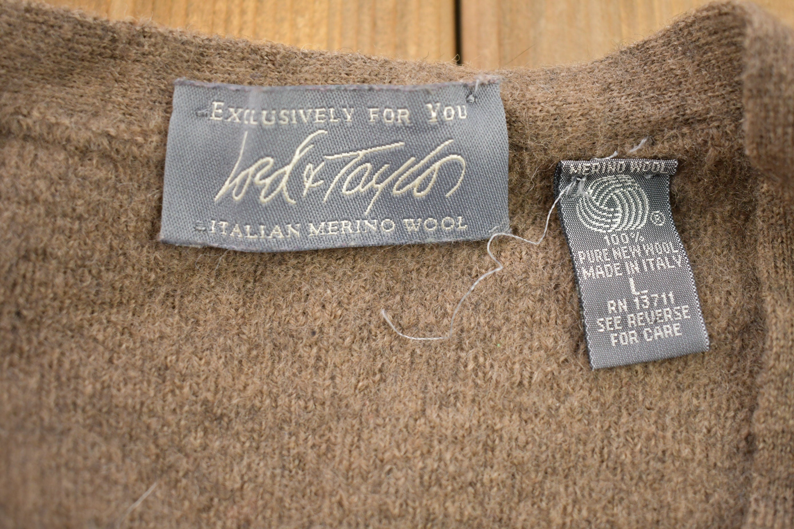 Vintage 1990s Beige Wool Cardigan Sweater