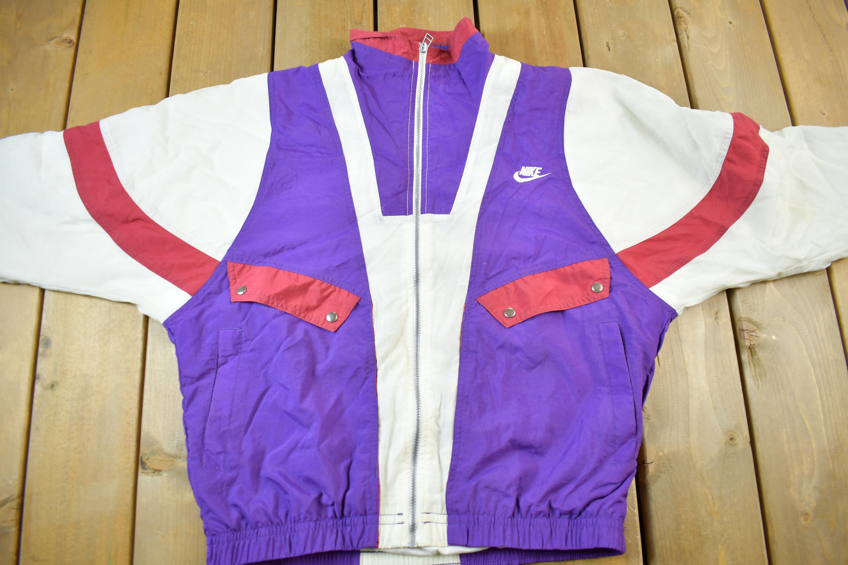 Vintage 1990s Nike Women's Color Block Windbreaker Jacket