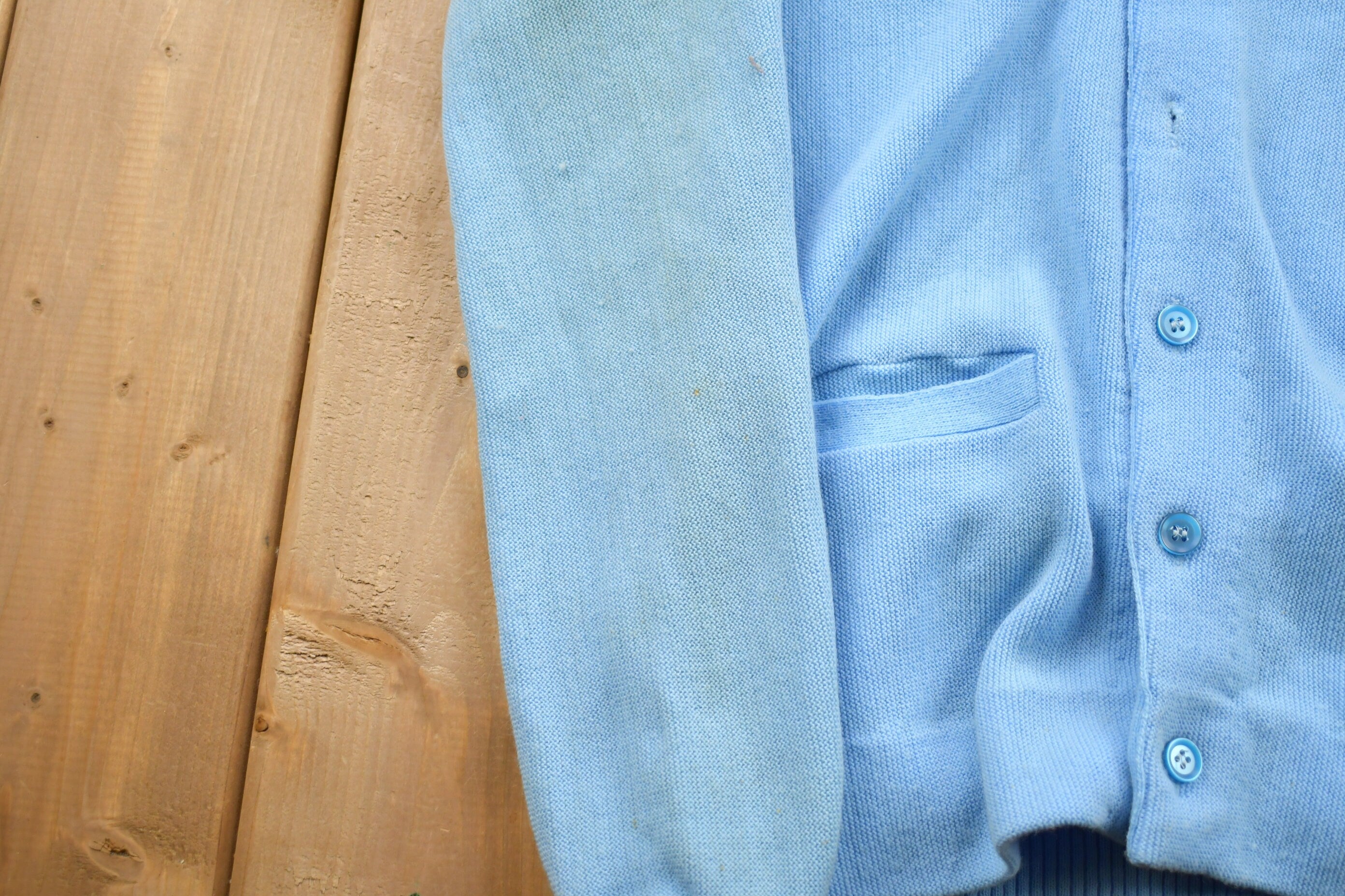 Vintage 1990s King Sport Light Blue Knitted Cardigan Sweater
