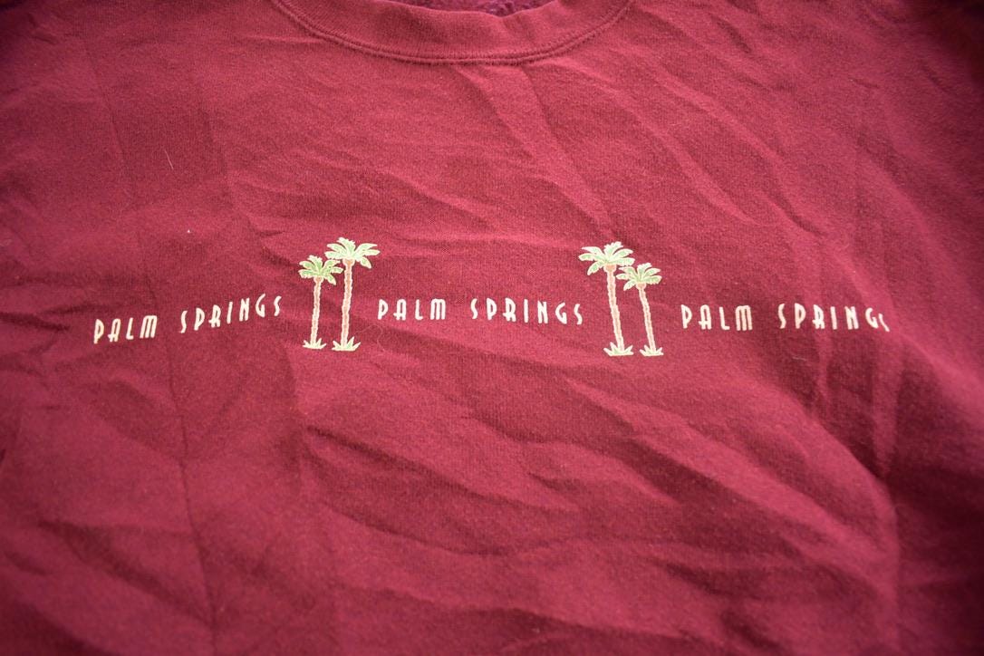 Vintage 1990s Palm Springs Souvenir Travel Crewneck Sweatshirt Made In USA