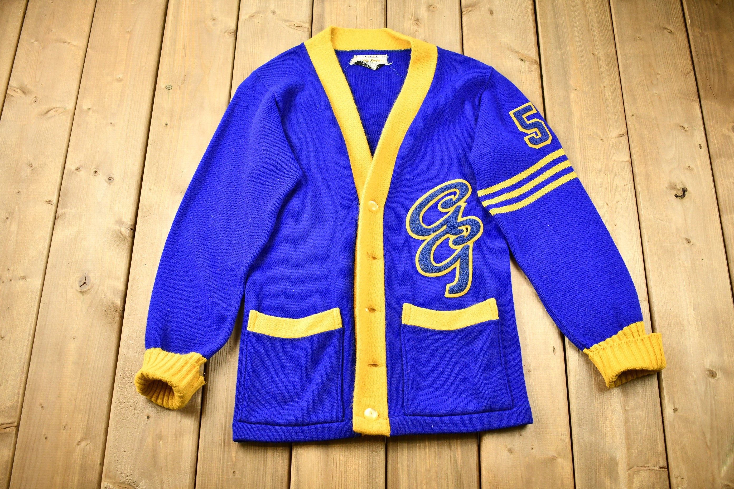 Vintage 1950s Athletic Knitwear Cardigan Sweater