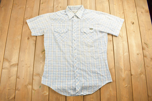 Vintage 1990s Roebucks Flannel Button Up Shirt / 1990s Button Up / Vintage Flannel / Plaid Shirt / Button Down / Western / Casual