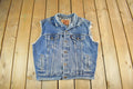 Vintage 1990s Levi's Denim Blanket Lined Vest Jacket Mens Medium